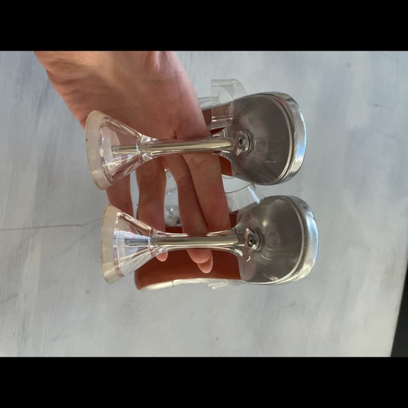 ❌SOLD❌Amina Muaddi Clear Begum Glass Pvc Crystal Transparent Slingback Sandal - Picture 12 of 16